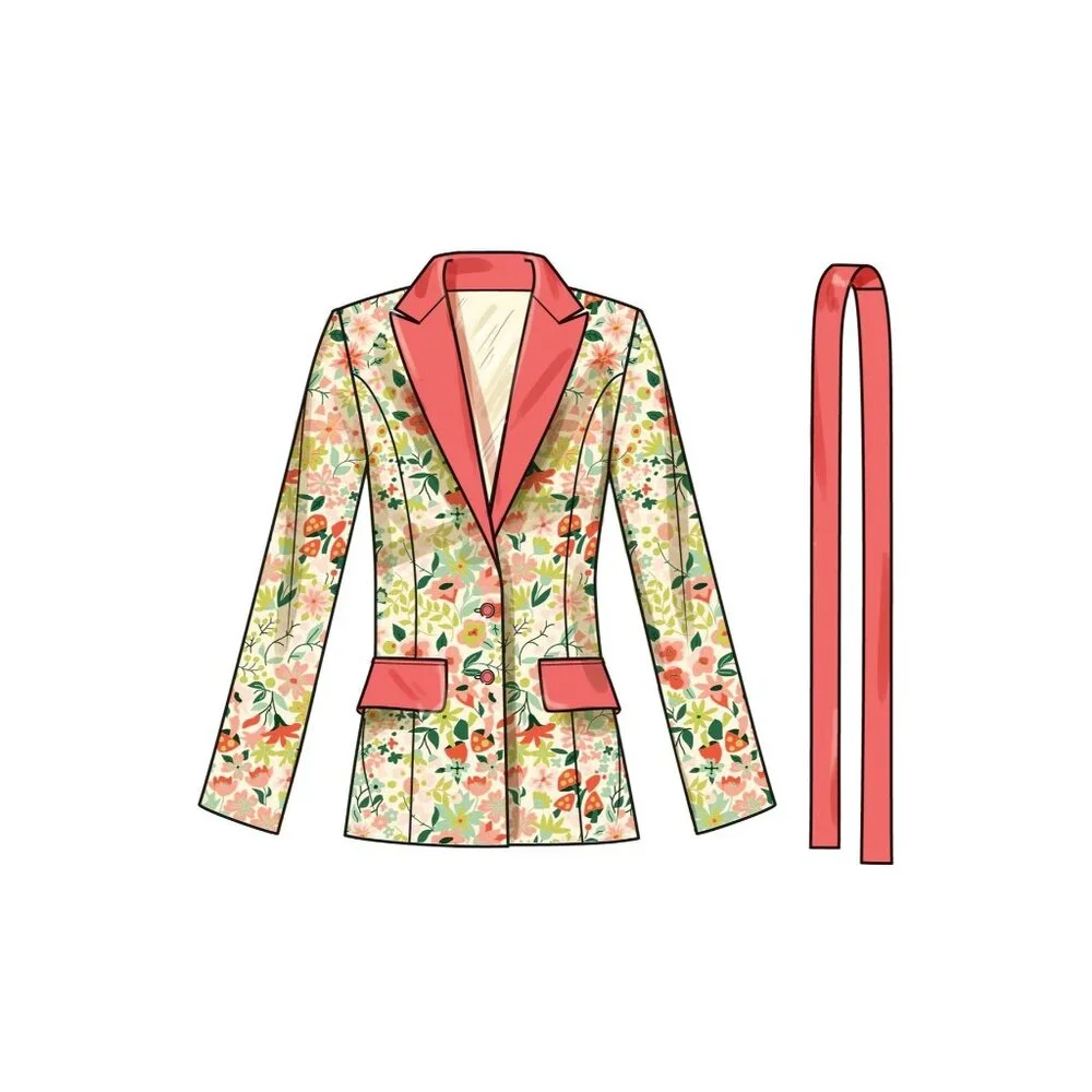 Simplicity Sewing Pattern 9688 Jacket‎ with Tie Belt Womens Size 30W-38W